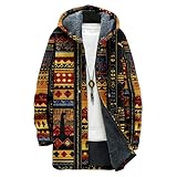 Cardigan Mens Hoodies Zip Up Tribe Ethnic Native American Sherpa Fleece Lined Fall Oversized Novelty Funny Graphic Coat With Pockets Open Front Lightweight Drawstring Hooded Sweater,5XL