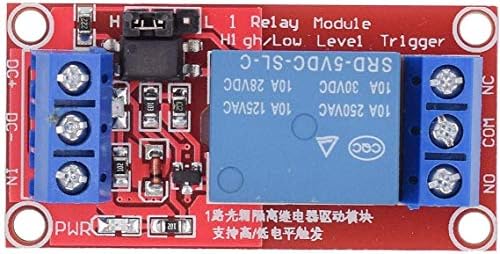 Valefod DC 5V Relay Module 1-Channel Relay Switch with Optocoupler Isolation High/Low Level Trigger, Pack of 10