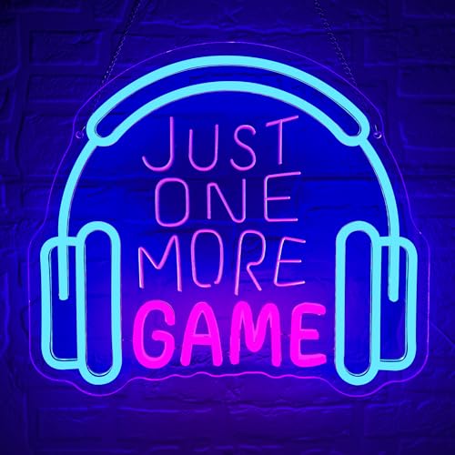 Image of Game Neon Signs for Wall Decor Gaming Lights Headset Game Room Decor Gaming LED Light Sign Dimmable Game Wall Decor for Boys Bedroom Party Video Gaming Gifts for Gamers Teens Size 13.8 * 12.2in(P030)