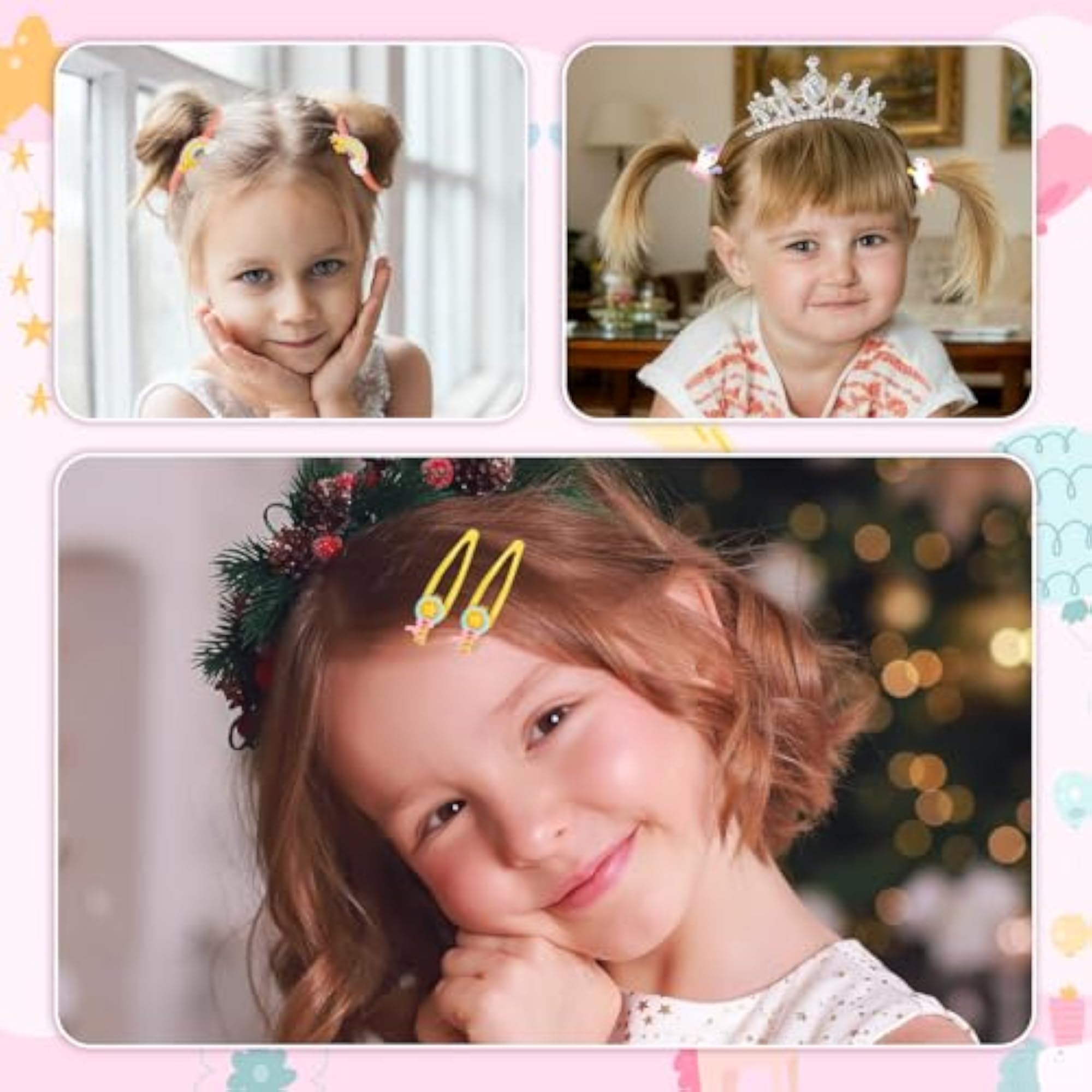 Pack of 126 Hair Clips and Bobbles for Girls