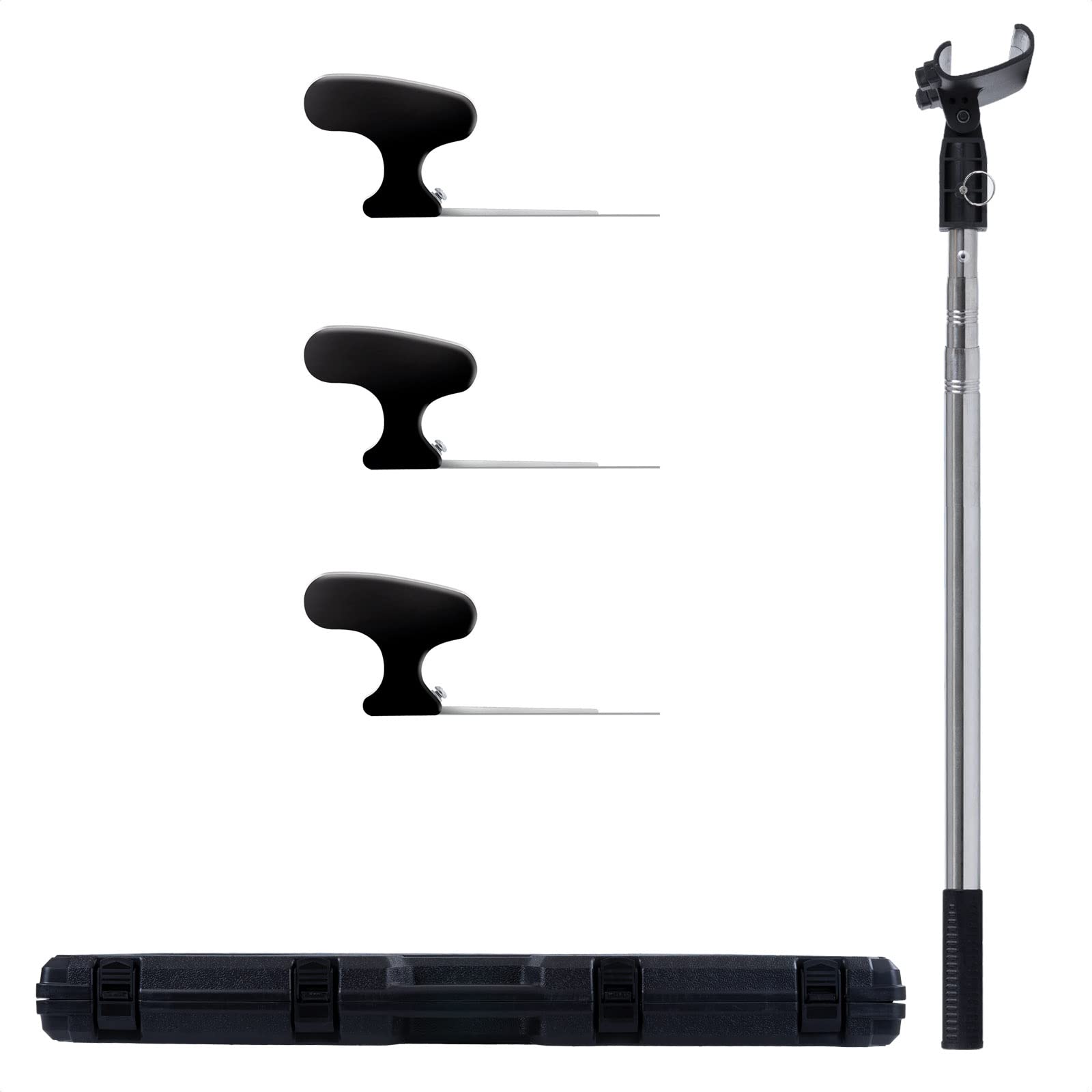 Werku WK602540, Jeu Couteaux Enduire Manche Extensible, Qualité Professionnelle, Longueur 300-500-800 mm, Comprend Étui, Manche Extensible et Tête Support