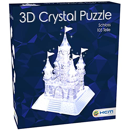 Crystal Puzzle | 3D Schloss | Transparentes Design | 105 Teile | Bausatz für Kinder und Erwachsene | HCM Kinzel