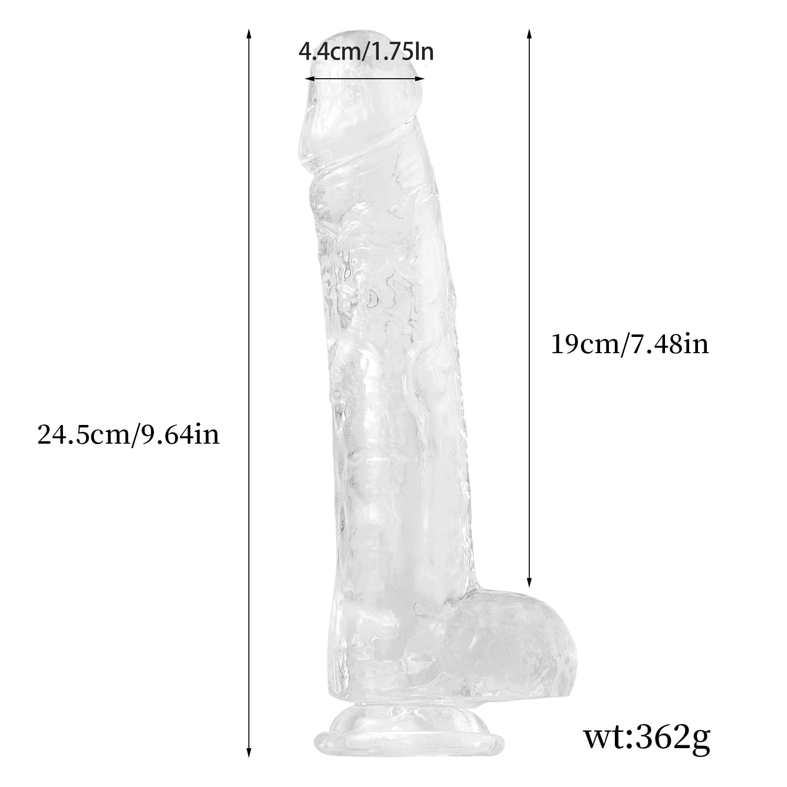 Big Dildo 24,5 cm Soft Dildo con forte ventosa, grande dimensione, perfetto e classico, sex toy per donne e uomini
