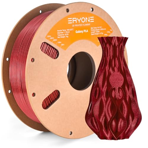 Image of ERYONE Sparkly Galaxy Glitter Red PLA 3D Printer Filament 1.75mm 1kg (2.2LBS) /Spool