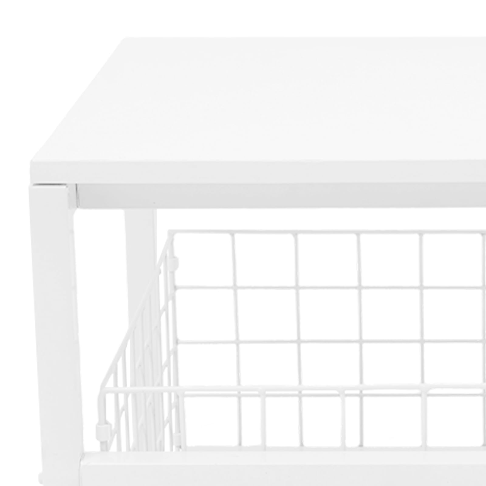 Soporte para frigorífico con cesta de red extensible, 50 x 50 x 43 cm, 50 kg, cesta de almacenamiento para oficina, salón, mesa auxiliar