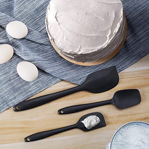 Image of Silicone Spatula Set Silicone Kitchen Utensils Set with Basting Pastry Silicone Brush Heat Resistant Non-Stick, for Cooking Baking Cake Decorating, Rubber Spatula Turner Spoonula, 5 (Black)