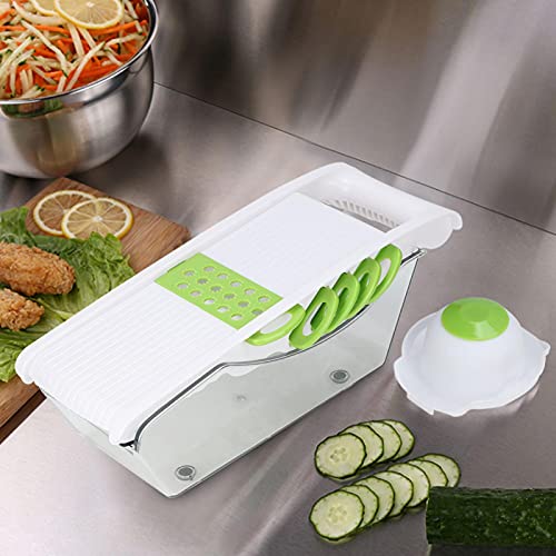 Anti-slip Voedselsnijder Fruit Dicer Groentesnijder Duurzaam Gedemonteerd voor Salade (6 Blade Wit) - Image 7