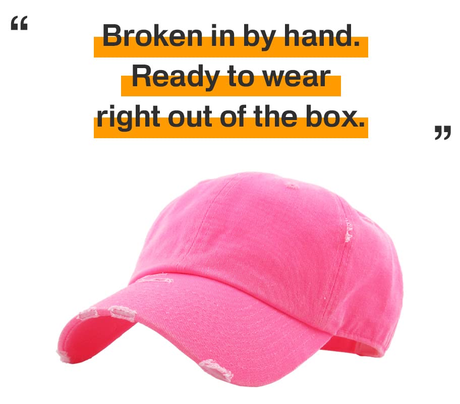 Image of KBETHOS Vintage Washed Distressed Cotton Dad Hat Baseball Cap Adjustable Polo Trucker Unisex Style Headwear