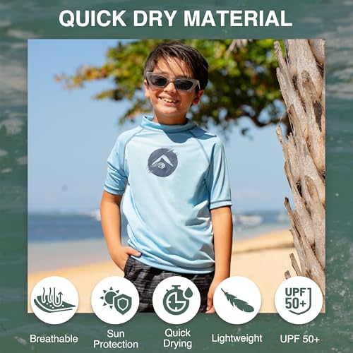 Image of Kanu Surf Boys' Hangout UPF 50+ Sun Protective Rashguard Swim Shirt