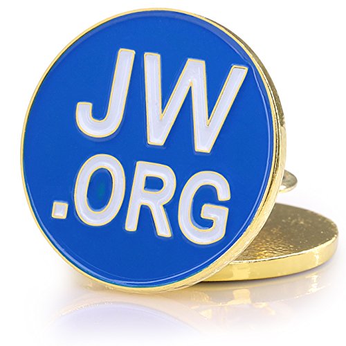 Jehovah Witness - 3/4" Round Blue Lapel Pin - JW.org Neck Tie Hat Tack Clip Women or Men Suits-Gold Round -10 Pcs