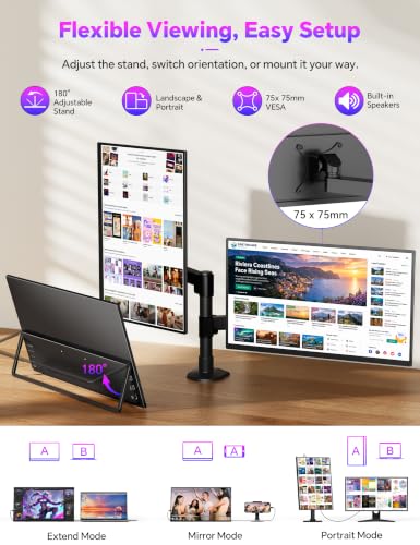 Image of 15.6 inch Portable Monitor Touchscreen, 1080P 10-Point Touch Portable Monitor