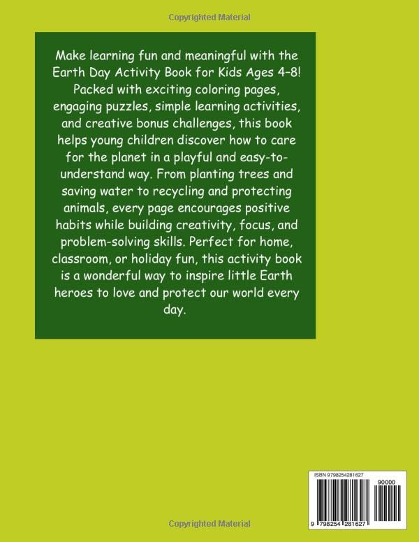 Earth Day Activity Book for Kids Ages 4–8: Fun Coloring, Mazes, Puzzles & Eco Activities to Teach Kids to Love the Planet image 3