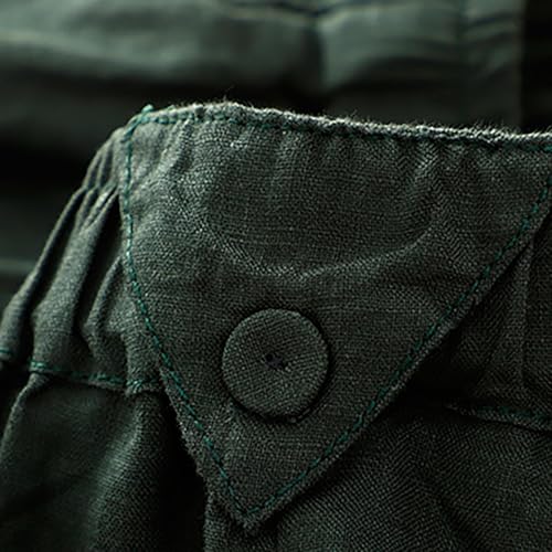 Women's Lace Cotton Linen Midi Skirt High Waisted A Line Flowy Swing Boho Long Beach Summer Petite Skirts for Women2