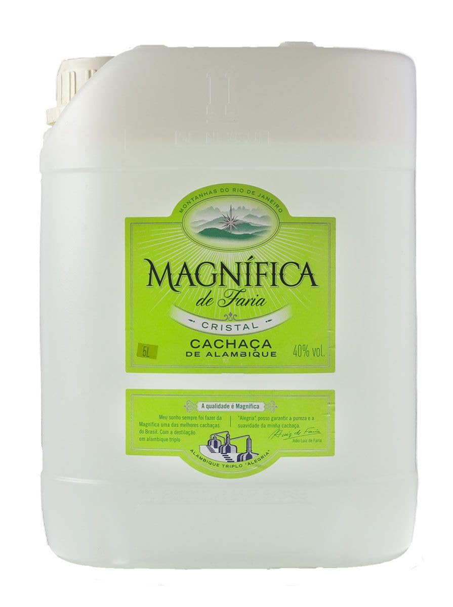 Magnífica Cristal Cachaça | 40% Vol. | 5,0 L Kanister | Brasilianischer Zuckerrohrschnaps | ideale Basis für Caipirinha & Cocktails