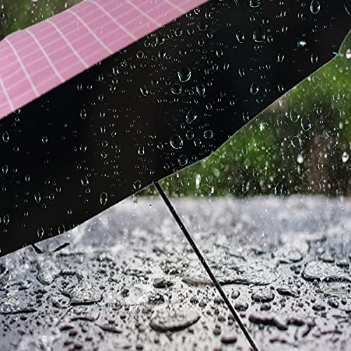 Image of KEKEMI 3 Fold Plain Pipine Umbrella for Men & Women