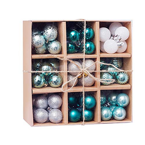 Zinsale 99Pcs 3cm/1.18 Mini Adornos para árboles de Bolas de Navidad de Navidad de plástico inastillables Decoraciones para árboles Adornos Colgantes Decoración para Festivales (Verde)