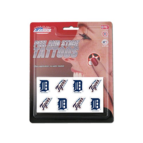 Rico MLB Detroit Tigers Products MLB Temporary Tattoos Detroit Tigers, Black, Small