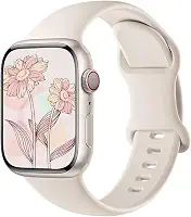 Pulseira esportiva de silicone exclusiva compatível com Apple Watch de 40 mm, 38 mm, 41 mm, 44 mm, 45 mm, 42 mm e 49 mm pulseira macia à prova d'água patentiada xsmart® para iWatch séries SE Ultra 9, 8, 7, 6, 5, 4, 3, 2 e 1