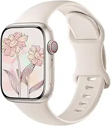 Pulseira esportiva de silicone exclusiva compatível com Apple Watch de 40 mm, 38 mm, 41 mm, 44 mm, 45 mm, 42 mm e 49 mm pulseira macia à prova d'água patentiada xsmart® para iWatch séries SE Ultra 9, 8, 7, 6, 5, 4, 3, 2 e 1