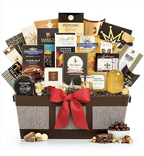 GiftTree Fit For Royalty Gourmet Basket | Premium Chocolates, Cookies, Nuts & More | Perfect Gift for Christmas, Holidays, Executives