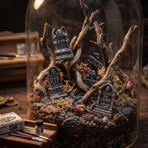 Image of FESTGLOX Mini Tombstones for Crafts, Miniature Gravestones for Halloween