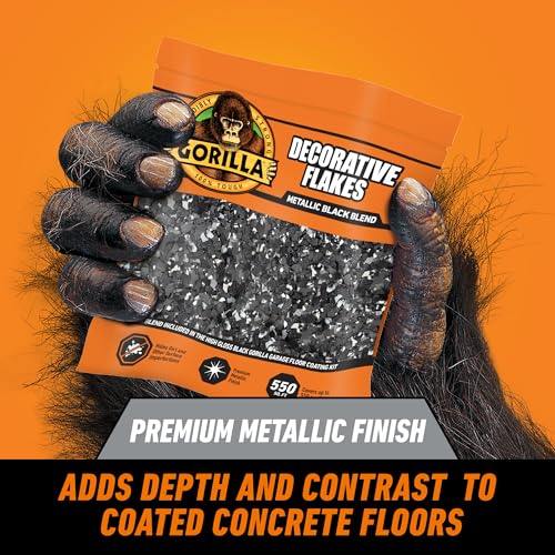 Gorilla Garage Floor Coating Decorative Flakes, Metallic Black Blend | Covers Up to 550 Sq. Ft., Hides Dirt and Imperfections, Matches High-Gloss Finish Kits, Ideal for Epoxy or Concrete Coatings - image 2