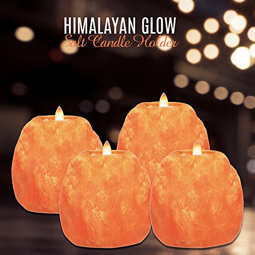 Himalayan Glow Multipurpose Himalayan Salt Candle Holder, Set Of 4 Pink, 4 Piece #TOP3