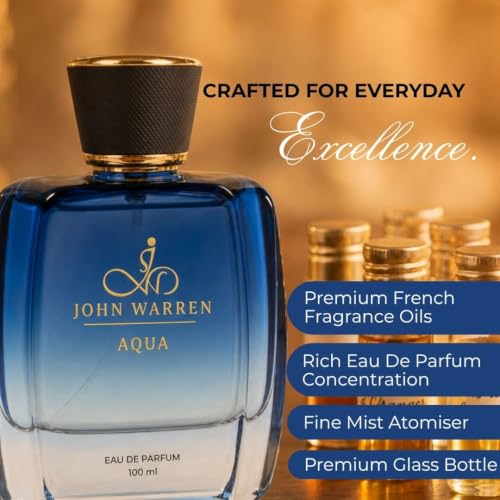 JOHN WARREN Aqua Eau De Parfum for Men Aquatic - Image 3
