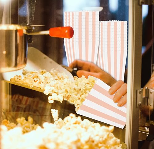 Image of 36 Pcs Pink and White Striped Popcorn Boxes 2 x 4.5 x 2.7 inch Mini Popcorn Boxes for Movie Decorations Cardboard Popcorn Container for Party Disposable Snack Popcorn Boxes