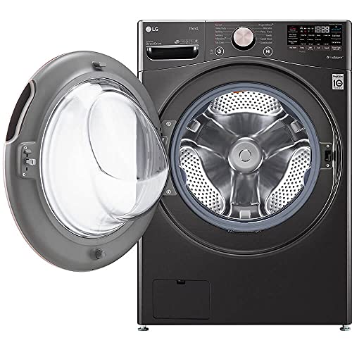 Image of LG WM4000HBA 4.5 Cu. Ft. Smart Front-Load Washer, High-Efficiency Laundry Machine with Wi-Fi Connectivity, Black Steel