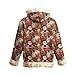 Niffouu Maternity Jacket Womens Winter Jackets with Faux Fur Trim Zip Up Hooded Design Early Spring Fashion for Women Coats and Wine M