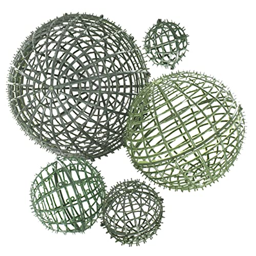 VINTORKY 5pcs Plant Faux Green Frame Greenery Decorative Hanging Balls Topiary Ball Holders Wedding Balls Rack Stand Garland Flower Arranging Rack Supplies 3D Artificial Plastic