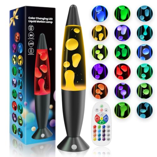Image of 17 Colors Changing Liquid Motion Lamps,13.5 Inch Night Light with Remote Giant Relax Mood Classic Cool Nightlight for Home Room Bedroom Decor