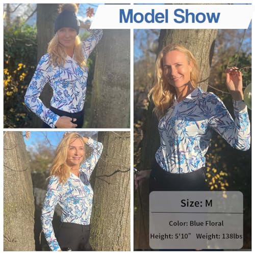 Image of Soneven Womens Golf Shirts Moisture Wicking V Neck Long Sleeve Polo Shirts Collared Tops