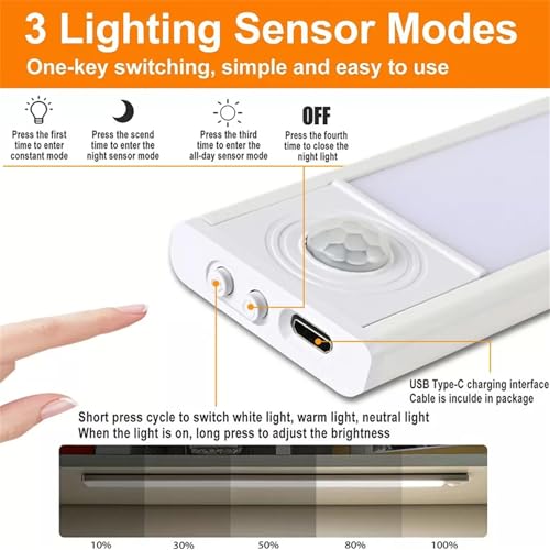 Tira LED con sensor de movimiento PIR ikaufen 15.75 pulg miniatura 3