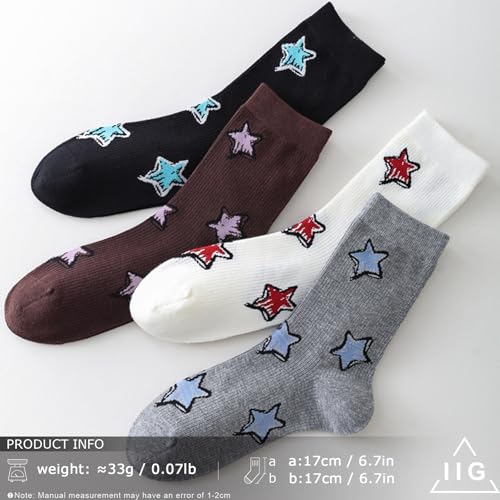 Image of IIG Women's Fashion Cute Cotton Socks Novelty Funny Above Ankle Crew Socks Holiday Gifts for Women 4 /5 Pairs