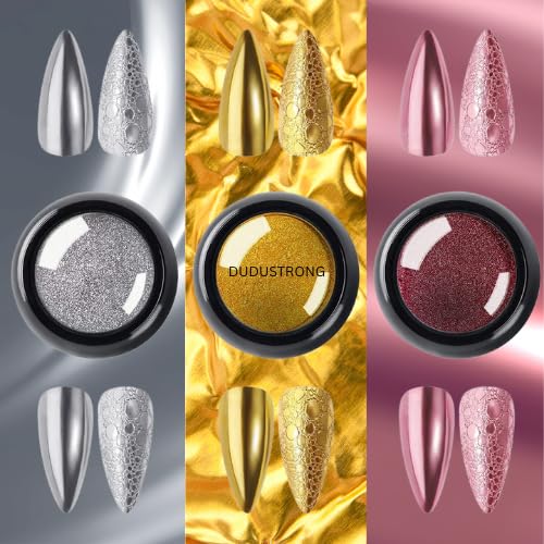 Nail Art Kit Box, Rose Gold, Gold, Silver Chrome Powder, Aurora Chrome Pigment Mirror Powder, Pearl Glitter, Nail Art Dust Design, Nail Decoration Accessories, DIY Manicure Trending for Women Girls-image-41