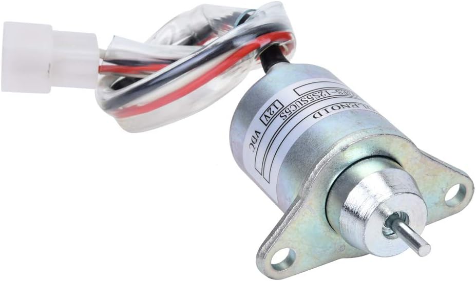 SEAFRONT Elektromagnes Odcinający Dopływ Paliwa 1503ES-12S5SUC5S, Cewka Wysokotemperaturowa z osłoną stalową 12 V, Bezpośredni Zamiennik do Ochrony Silnika Koparki w Warunkach Niskiego Ciśnienia Oleju