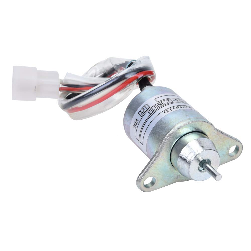 Elettrovalvola di Arresto del Carburante 12V Qualità Premium, Sostituzione Diretta Cavi Resistenti Alle Alte Temperature Proteggi il Motore da Danni, Accessori per Escavatore