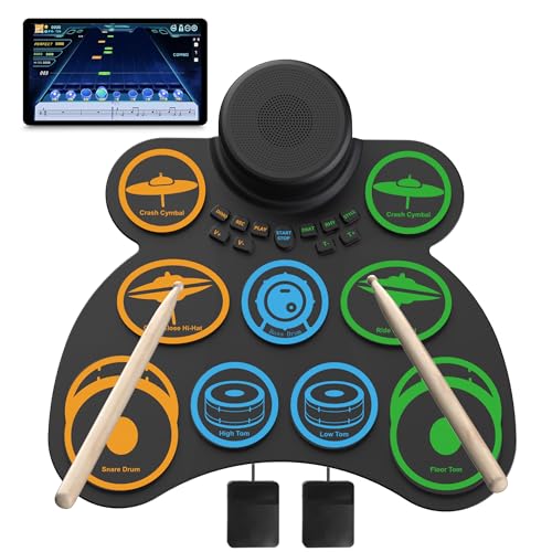 MARVTOWN Portable Electric Drum Set for Kids,9+2 Pads Electronic Drum Pad with 0.5in Thickened...