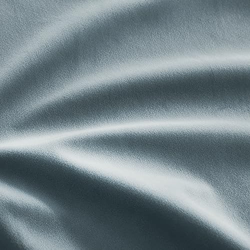 Image of RYB HOME Velvet Curtains 90 inches for Large Window, Room Divider Curtains | Thermal Insulated, Privacy UV Heat Blocking, Back Tab, Room Divider for Space Separation, W62 x L90, Stone Blue, 2 Panels