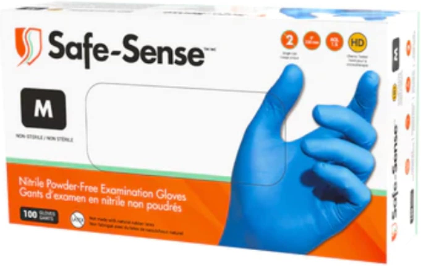 SafeSense Nitrile Blue Medical Gloves, 4mil,9 inches, blue