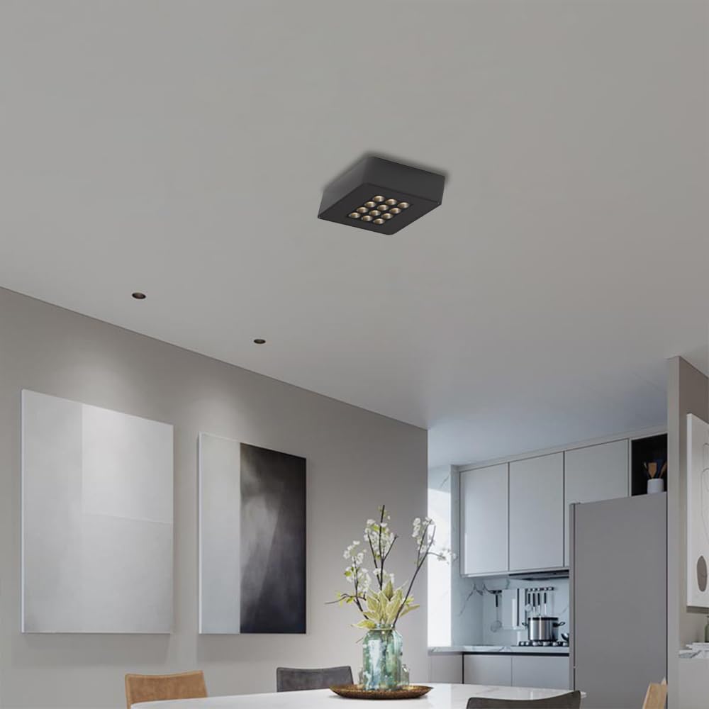 Faretti da incasso, faretti da soffitto, faretti da soffitto moderni, faretti da soffitto quadrati a LED da 12 W, faretti da soffitto minimalisti da incasso, illuminazione d'accento, luci da soffitto