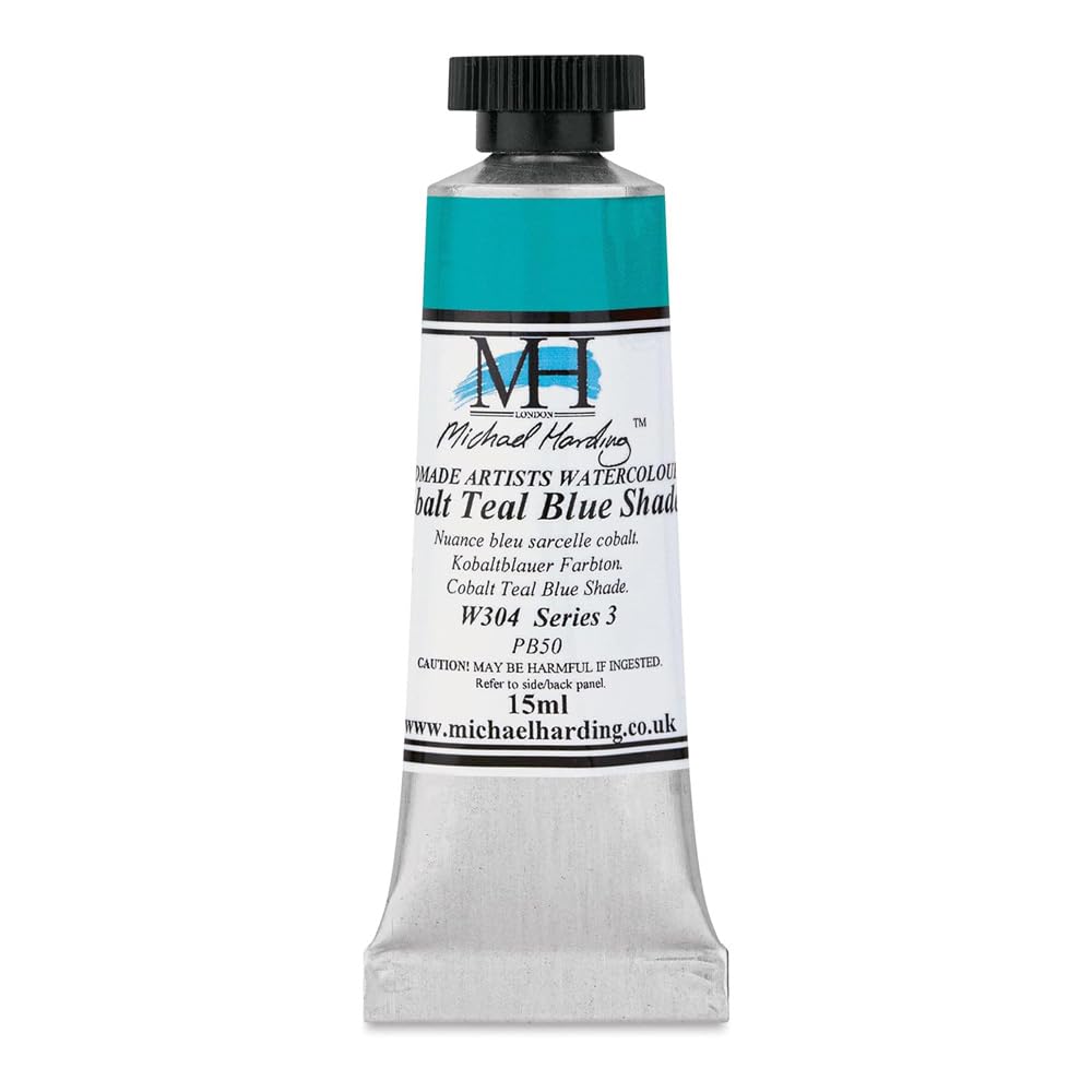 Michael Harding Professional Watercolors - 15ml Tubes (Cobalt Teal Blue Shade)
