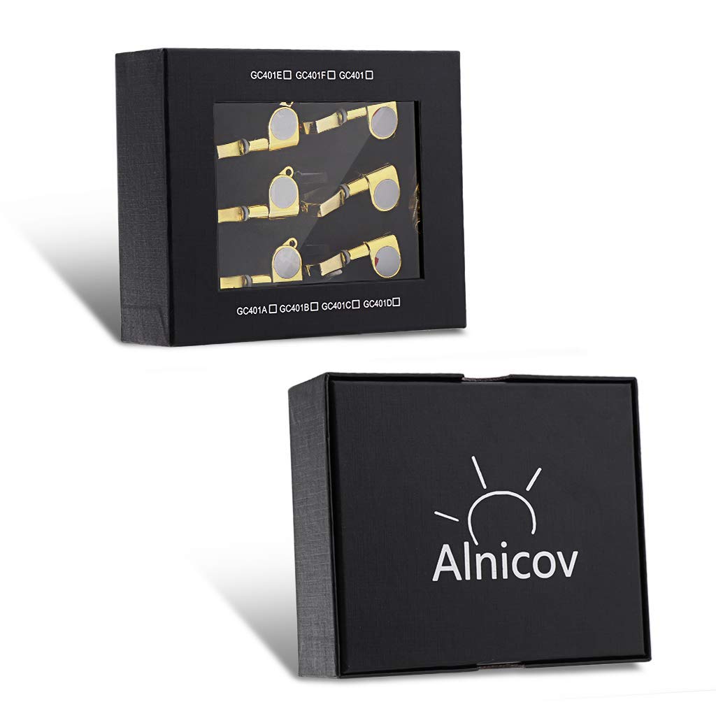 Alnicov 6PCS 3L 3R Chitarra String Tuning Pioli Sigillati Testa Macchina Accordatori Kit Rapporto di 1:18 per Gibson Les Paul Chitarre Acustiche Elettriche