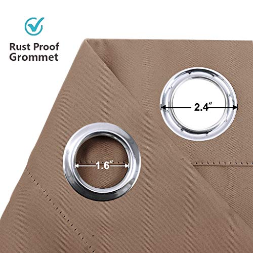 Ryb Home Blackout Window Covering Privacy Drapes For Bath, Half Window Blinds Tiers Sunlight Faded Shades For Nursery/Cafe Shop/Closet, Wide 42 Inch X Long 36 Inch, Mocha, 2 Panels #TOP3