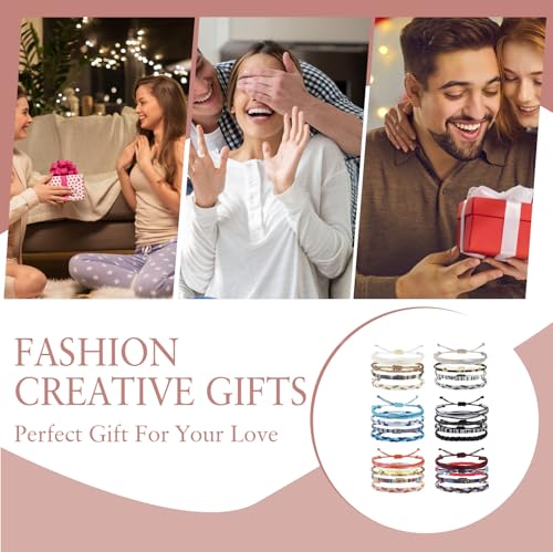 ZENGSING 24StK Surfer Armband für Frauen Herren, Armbander Bunt, Boho Armbander Fußkettchen für Damen, Stoffarmband, Freundschaftsarmband, Geschenke zum Geburtstag Weihnachten (Farbe A)