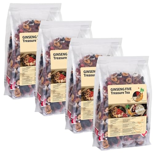 Ginseng Six Treasure Tea, Ginseng & Mulberry Herbal Tea, Ginsengs Five Treasures Tea Kidney Teas, 7 Precious Ingredients Formula, Kidney Care TeaBags for Women and Men (4 pack (100pcs))
