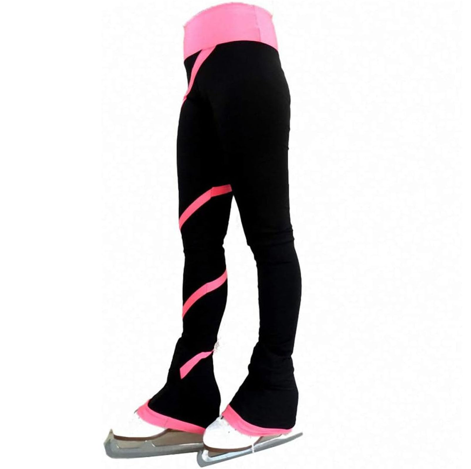 Pantalones De Patinaje Artístico para Niña Y Mujer, Pantalones De Patinaje, Ropa De Patinaje Artístico, Ropa De Entrenamiento para Patinaje Artístico para Adultos,Blanca,S=140