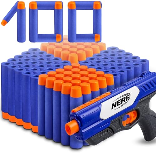 Retoo 100 Pfeile für Nerf Elite Elite Blasters 7,2cm für Refill Spielzeugpistole Bullets Refill Darts Foam Geeignet für Nerf N-Strike Nachfüllpack für Kinder Draußen und Familie Munition Blau